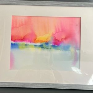 Framed watercolor painting